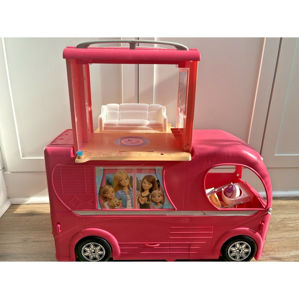 Mattel Barbie Pop Up Dream‎ Camper Van RV Pink Motor Home Playset 2014